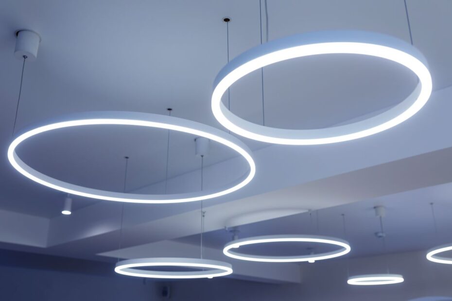 Moderne Deckenleuchten mit LED Module – effiziente Lichttechnik fuer Buero und Wohnraum im minimalistischen Stil