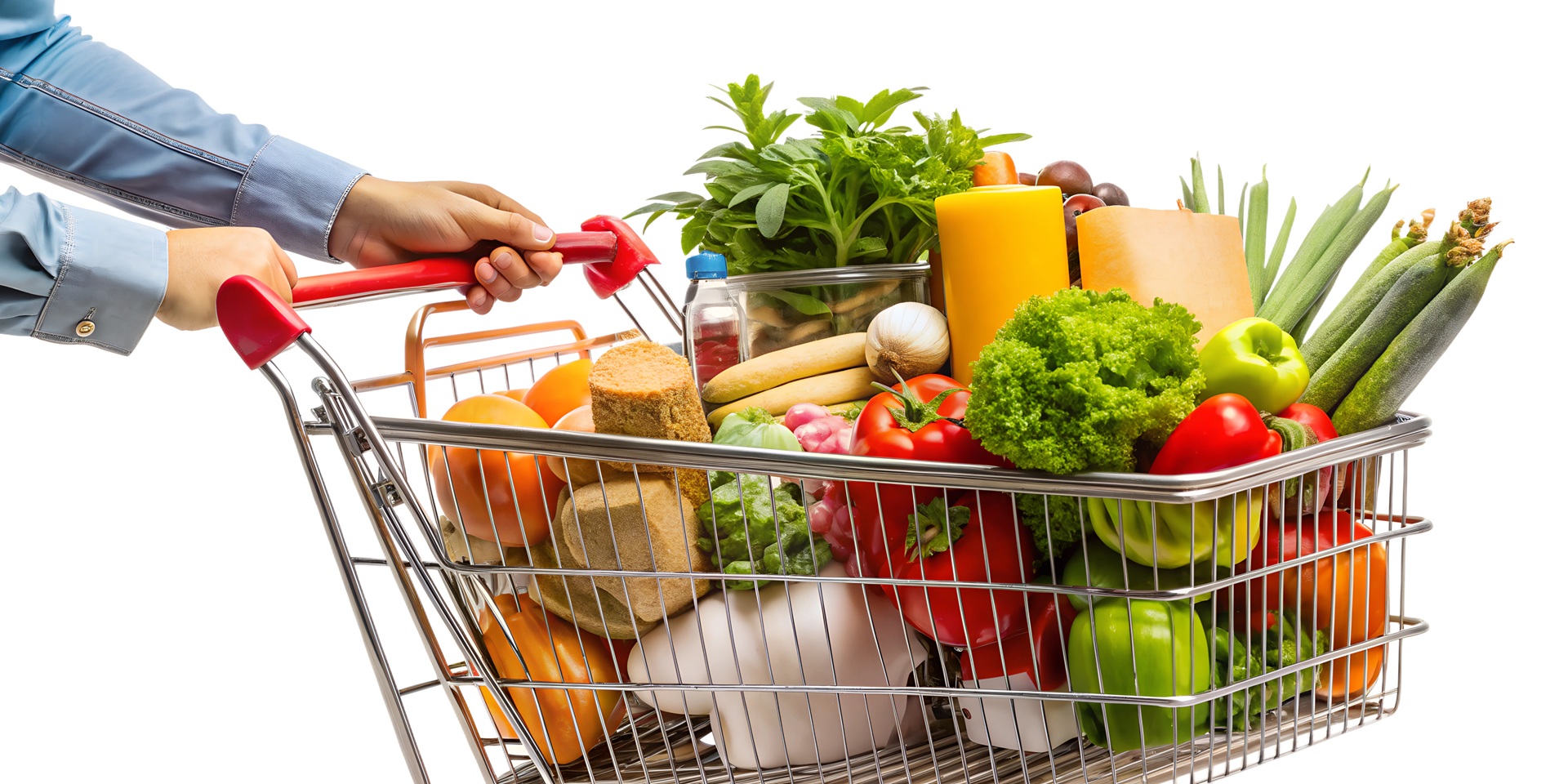Einkaufswagen mit Gemüse und Obst | Gemüsesamen kaufen  
